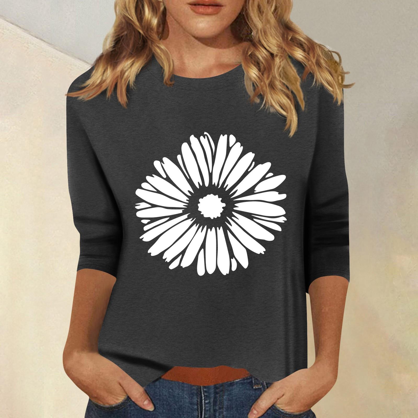 

Жіночий модний повсякденний топ із сімома рукавами та круглим вирізом XXL