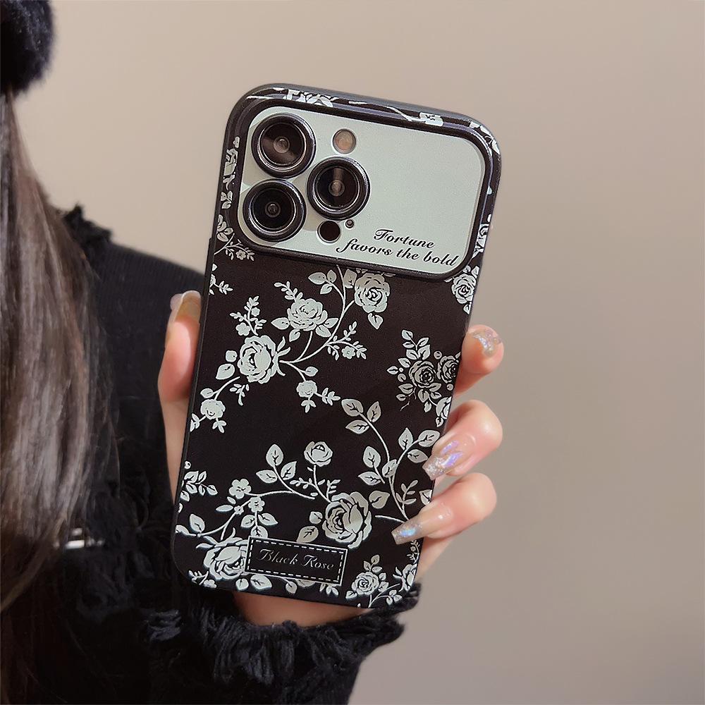 French Small Florals Suitable for IPhone14 Apple 16 Mobile Phone Case 13promax Dark Wind 11 All Inclusive 15 Huawei