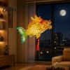 Portable Lantern Toy Chinese Dragon Fish Kit, DIY Coloring Crafts for Mid-Autumn Holiday Decoration Festival, Handmade Handheld Wooden Assembly