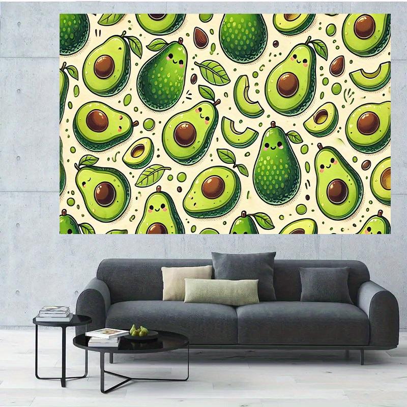 2D plane fantasy avocado and leaf background fabric party decoration indoor/outdoor polyester fiber