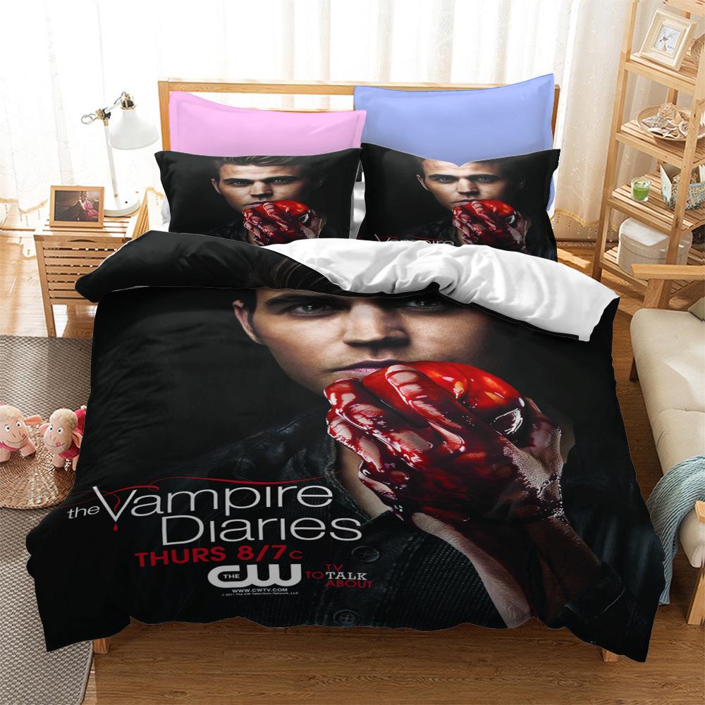 3D Printed The Vampire Diaries Bedding Set Boys Girls Twin Queen Size Duvet Cover Pillowcase Bed Kids Adult Home Textileextile