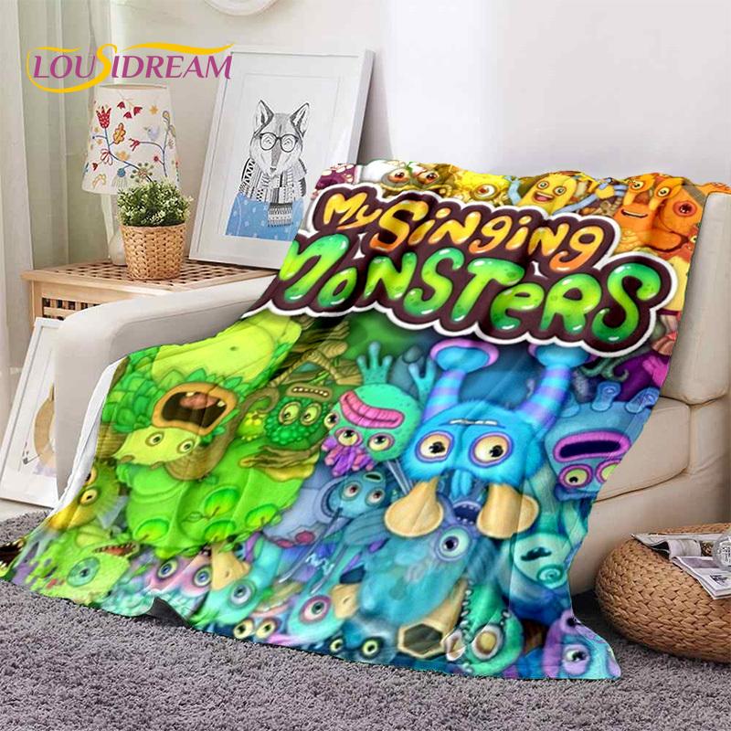 Game My Singing Monsters Cartoon Soft Blankets,Keep Warm Throw Blanket Comfortable Blanket for Picnic Beds Sofa Home Bedroom Kid