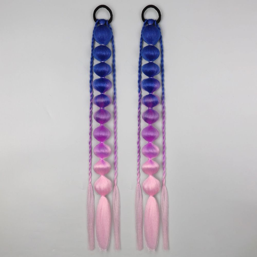 2Pcs Lantern Braid Bubble Jumbo Braid Colorful Braided Ponytails Long Twist Braid Bulk  for Women