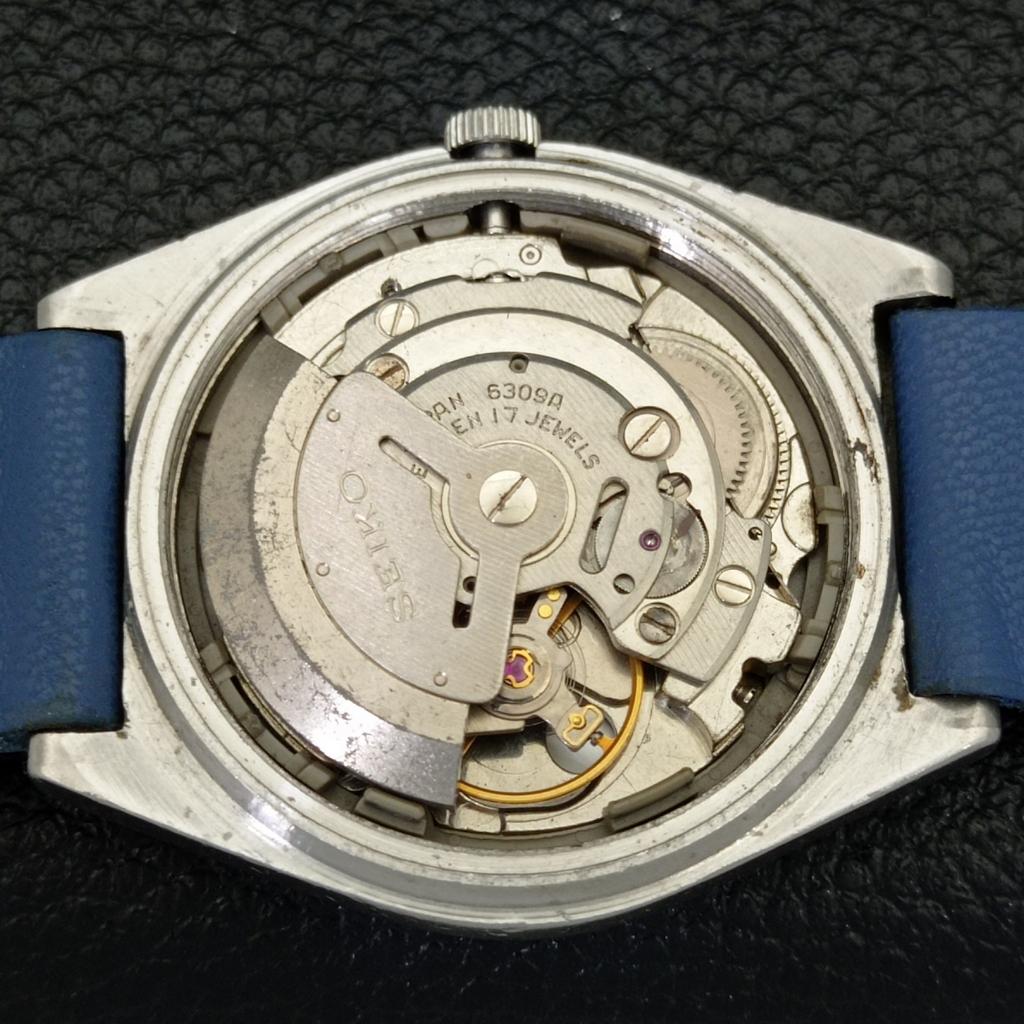 USED VINTAGE SEIKO AUTOMATIC 6309A JAPAN MENS CARTOON BLUE DIAL WATCH A433909-2 R119-a433909