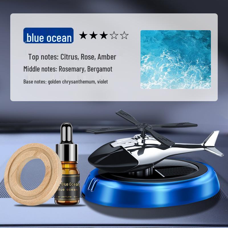 Solar-Powered Rotating Airplane Car Air Freshener - Gardenia Scent