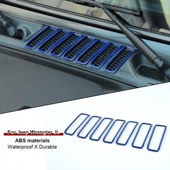 7Pc Car Hood Air Intake Vent Frame Trim Cover Bezels for Jeep Wrangler JL JT 18+