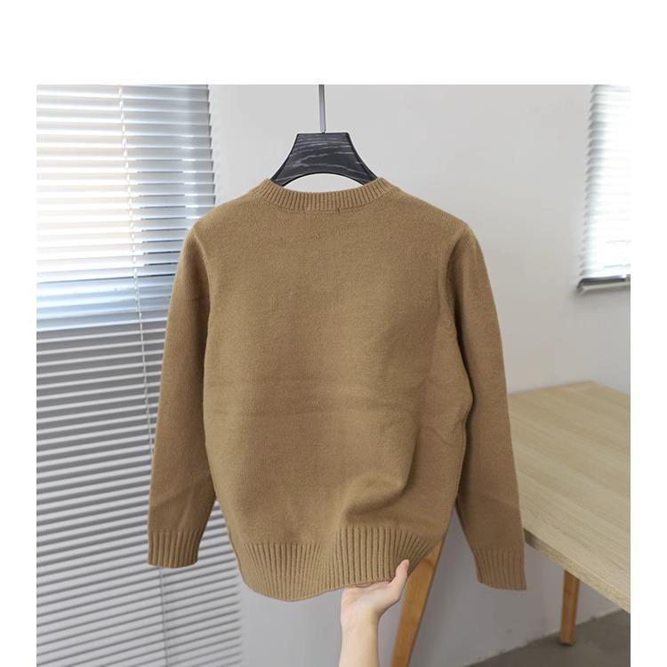 2023 Men's Autumn Solid Color Crew Neck Sweater - Youthful Korean Style Knit Pullover