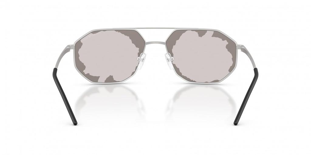 EMPORIO ARMANI MATTE SILVER SMOKE MIRROR 30157F58 0EA2147 sunglasses, BLACK, 58mm,