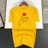 Woman's Lips Printing Men T Shirts Korean Fashion Summer TShirt Casual Clothing Harajuku Short Sleeve Tops Tees Men's