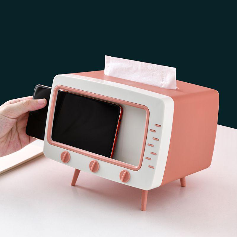 Nordic TV Tissue Box & Mobile Holder - Multifunctional Living Room Shelf