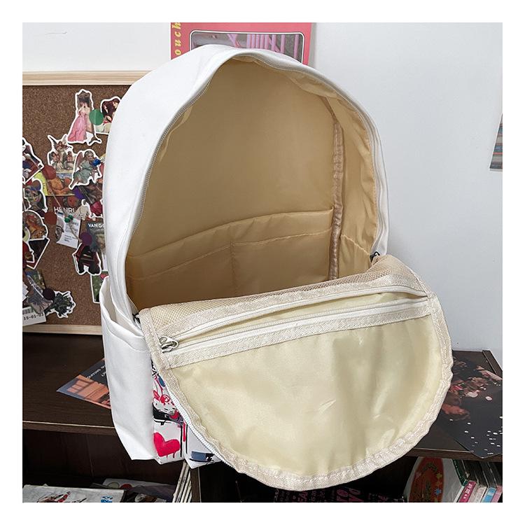 Ryggsekk med stor kapasitet med graffiti-anime-design for studenter