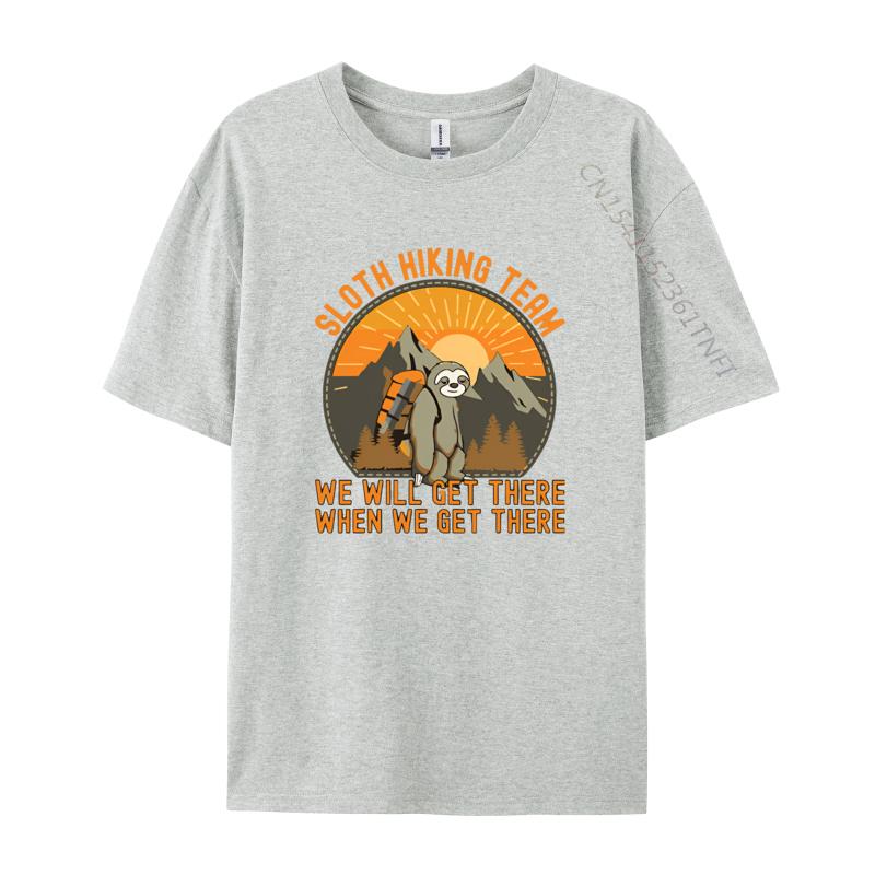 Retro Sloth Hiking Team We Will Get There Tshirt Graphic TShirt Normal High Quality Men Tops Tees Normal Cotton