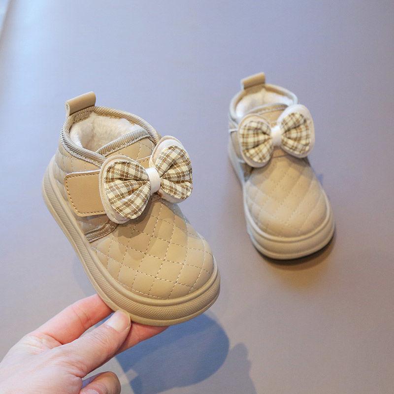 2025 large cotton velvet thickened girls winter cotton boots new children's snow boots warm children's girls cotton shoes