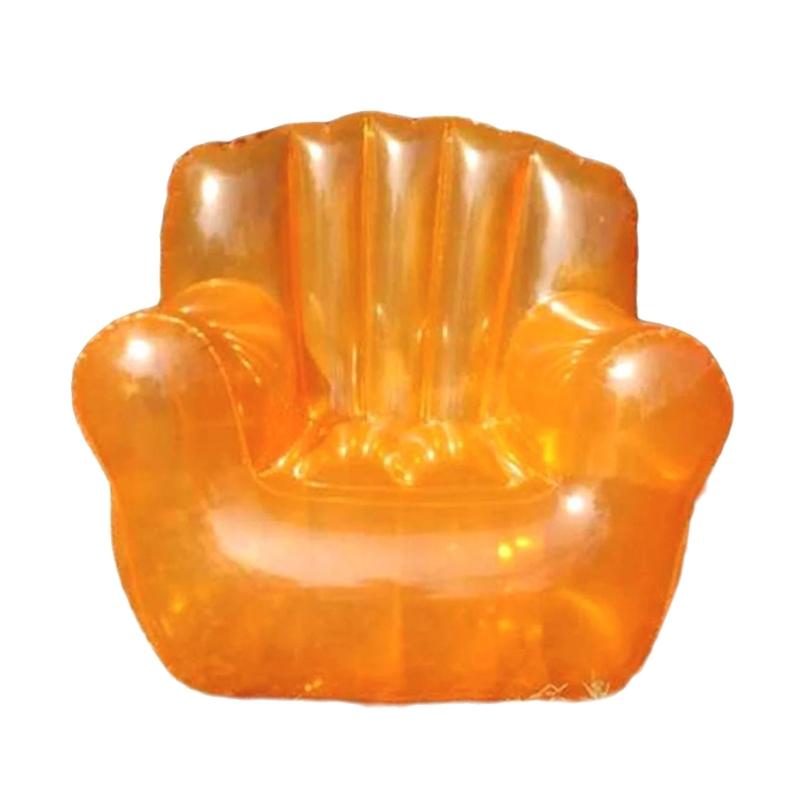 Transparenter aufblasbarer PVC-Sofastuhl Robuste Ausführung Ergonomisches Design Luftsofa zur Entspannung Außenbereich Garten Poolseite