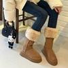 Thick-soled Medium-tube Snow Boots Women's 2025 New Winter Two-wear Boots Northeast Sub-zero Velvet Thickened High-cotton Boots
