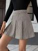 2026 Spring/Summer Women's Plaid Pleated Zipper Skirt - Casual Minimalist School Style