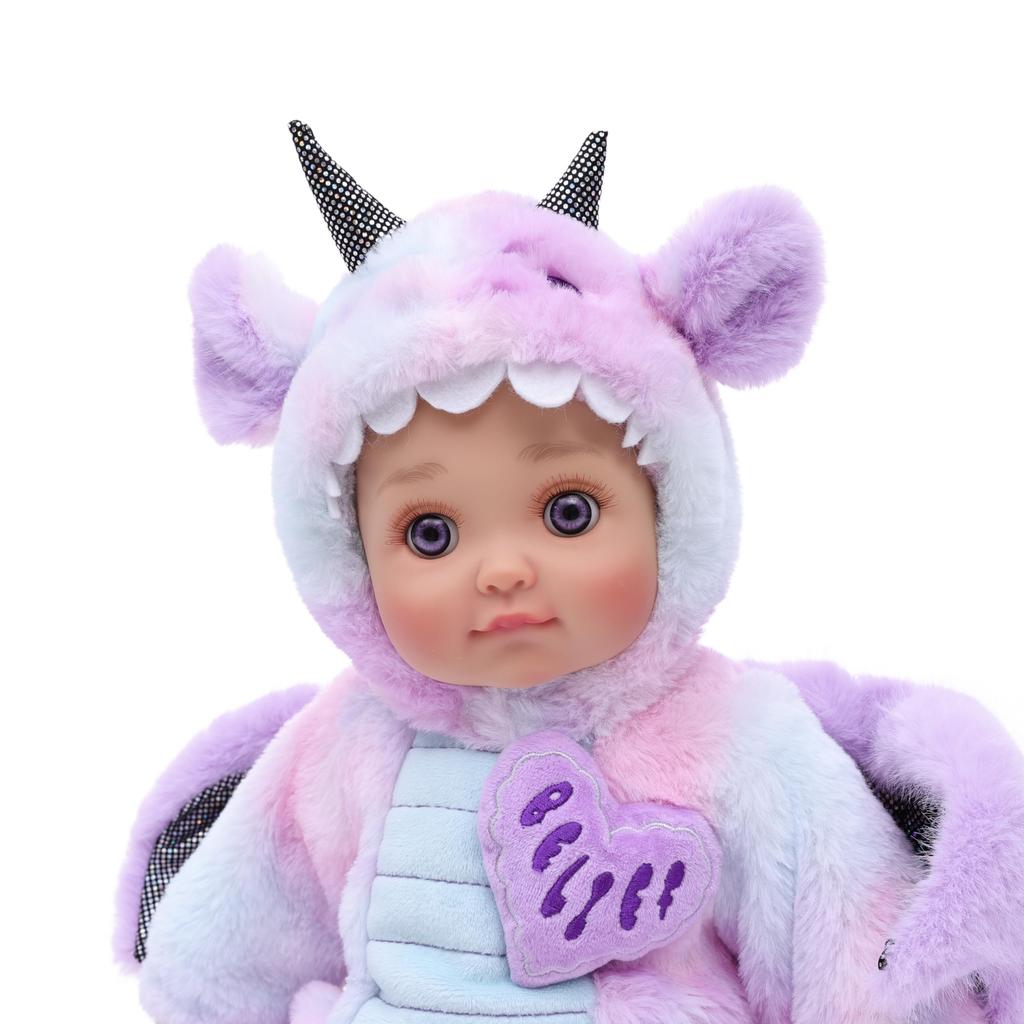 Cloveray Reborn Handmade Newborn Realistic Baby Doll with Dragon Plush Cloth Vinyl Arms and Magnetic Birthday Gift 18-inch Doll, Doll, Clothes, Body,