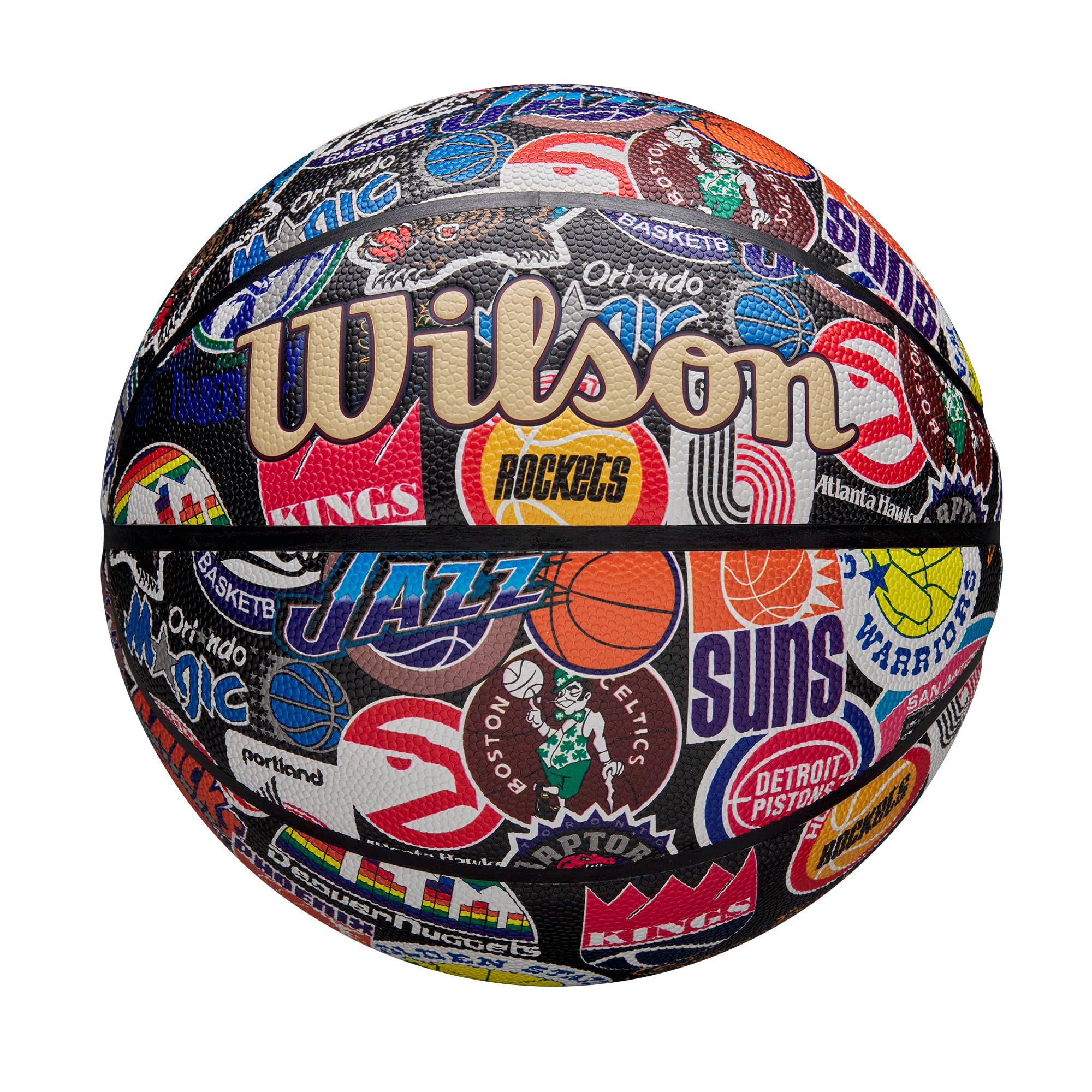 

Баскетбольный мяч Wilson NBA ALL TEAM RETRO (Вся команда) WZ4028501XB7, Для помещений/улицы, Размер 7, Прибл.. Диаметр 24,5 см