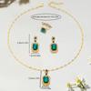 4-piece Women's Zircon Set, Fashionable Casual Necklace Bracelet Earring Set, Suitable for Daily Wear, Friend Holiday Gift