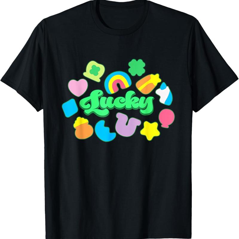 T-shirt en forme de charme porte-bonheur, guimauve, joyeux St Patricks Day S