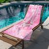 Custom Princess Crown Beach Towel Name Pink Heart Microfiber Bath Towel 160x80cm Quick Dry Pool