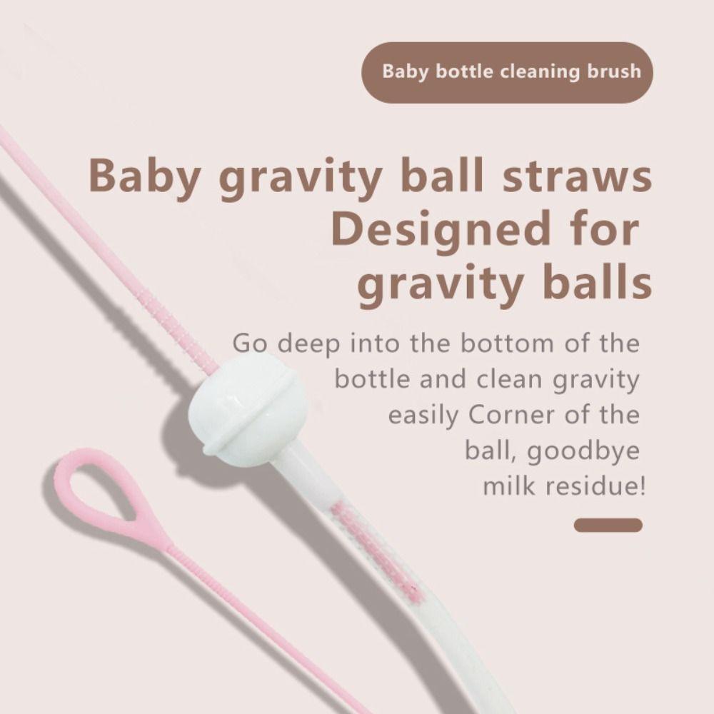 New 3mm Silicone Straw Brush Extended Silicone Drinking Straw Cleaner Brush Free Bending Cleaning Tool Bottle Straw