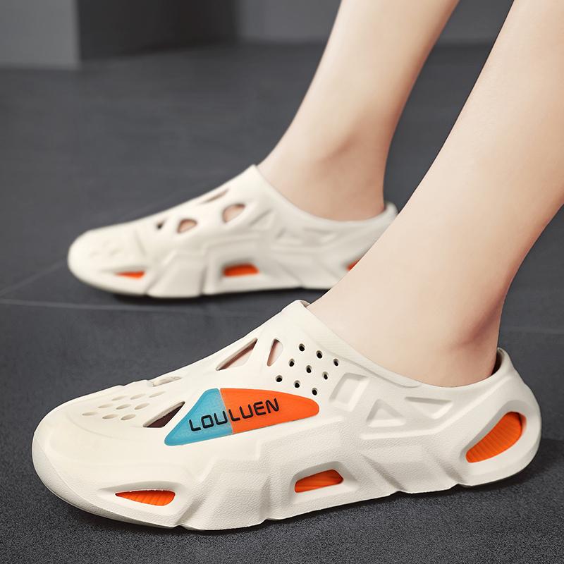 New Summer Men's Casual Thick Bottom Anti-slip Fashion Round Head Indoor Outdoor Beach Sandals Slip-On Breathable EVA