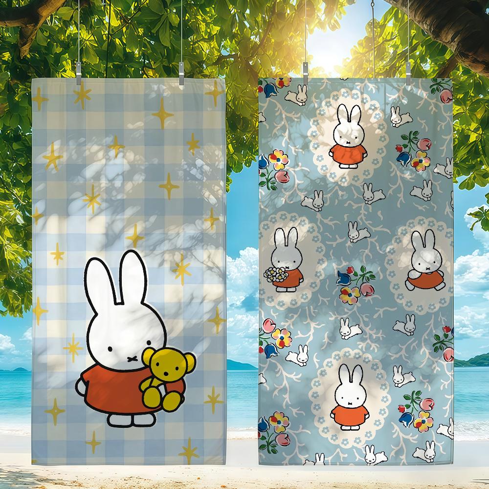 Cartoon Cute Rabbit M-Miffy Towel For Swim Yoga Gym Quick Drying Soft and skin-friendly Beach Towels All-Season