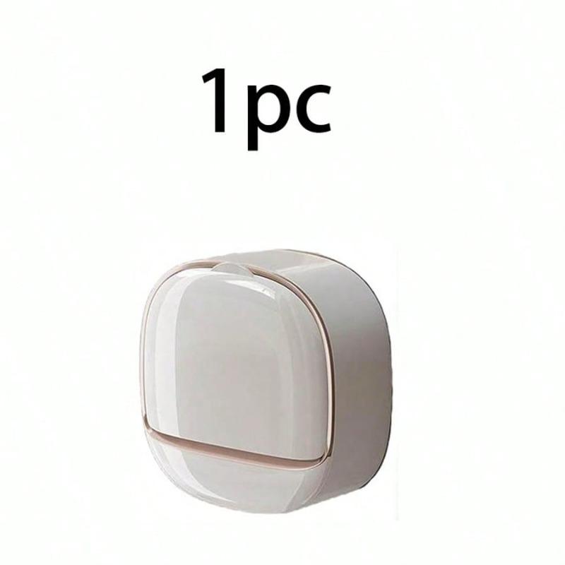 Wall Mounted Soap Holder With Lid, High-End Drainage Soap Holder, Waterproof Soap Dish Storage, Suitable For Bathroom, Shower