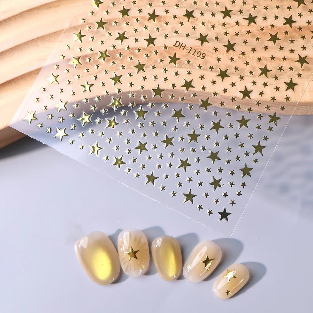 European and American Style 3D Five-Pointed Star Nail Art Stickers (Model DH-1109)