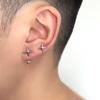 Komeiku Cross Eight-Pointed Stars Niche Style Fashion Ins Medium Cold Wind Fancy Double Ear Piercings Men's and Women's Ear Studs