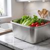 Stainless Food Storage Containers with, 6-Pack Rectangular Bento Boxes for Meal Prep, Picnic and Fridge Organization