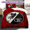 SC Freiburg Pattern Bedding Quilt Set Quilt Cover Pillowcase Home Decoration Birthday Gift (1 * duvet cover + 2 * pillowcase, without core)