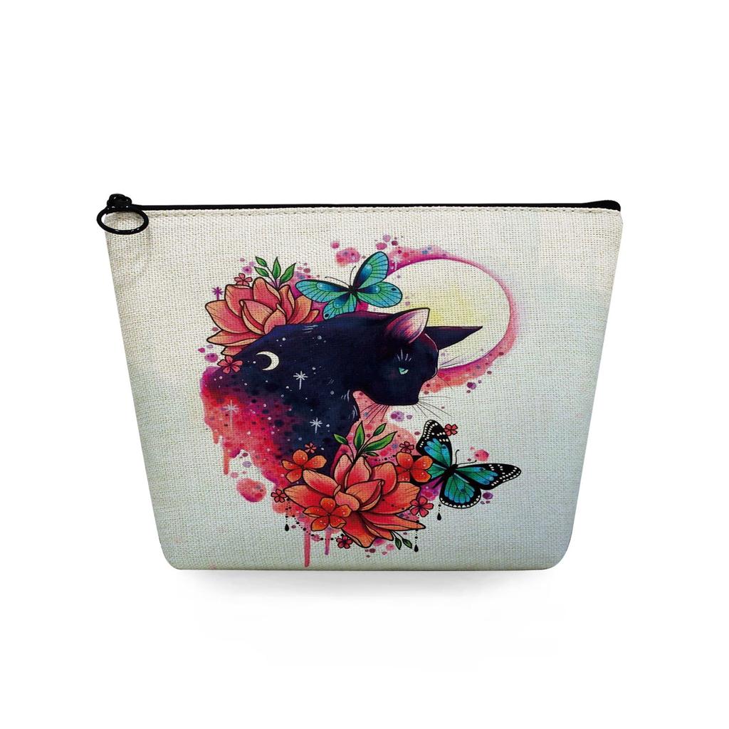 Women Cat Print Cosmetic Bag Toiletries Organize Travel Storage Case 6744