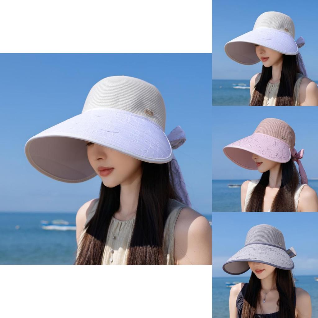 Ladies Fashion Sun Hat With Wide Brim And Breathable Polyester Material For Beach And Travel