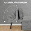 4-in-1 Folding Bed, Guest Bed, Height-Adjustable, Mattress, Side Pockets, Metal Frame, Gray, 188 X 75 X 38 Cm