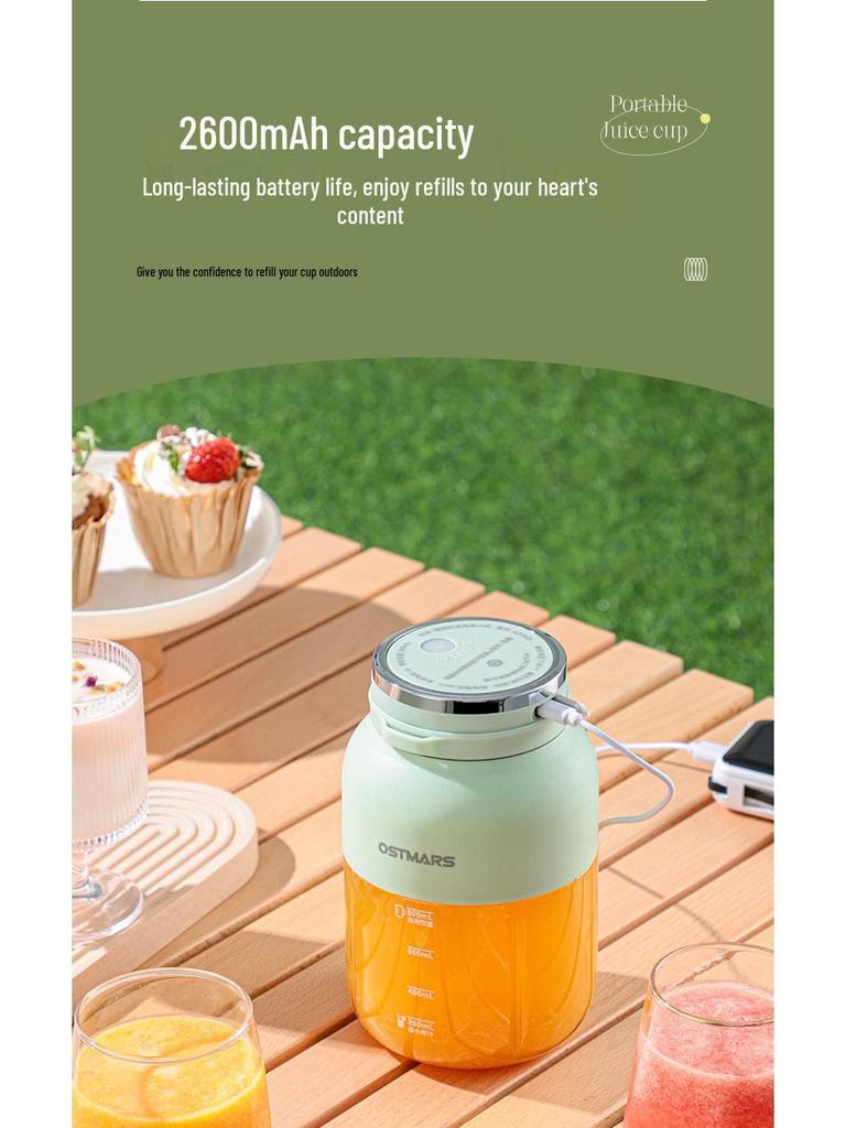 OSTMARS German Portable Juicer: Large Capacity, Wireless, Multifunctional, Perfect for Fresh Juice & Ice Crushing