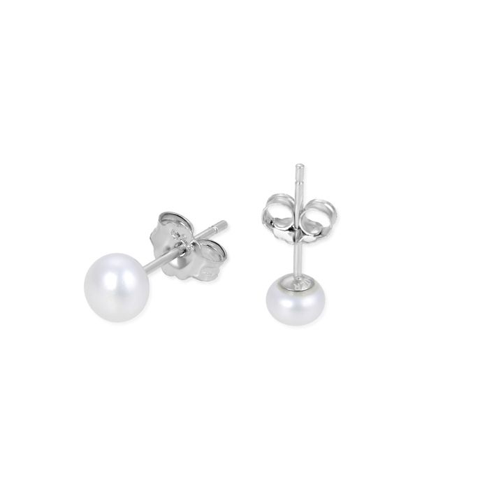 Boucles D'oreilles - Luxenter - Argent 925 - Perle Blanche - Finition Rhodium - Femme