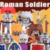 Medieval Military Rome Knights Building Blocks Castle Army Warrior Soldier Figures Crossbowman Shield Sword Legion Bricks Toys