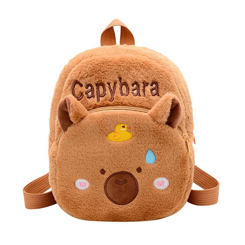 Capybara Doll Plush Backpacks Portable Cartoon Animals Cute Capybara Backpack Plush Women Bag Gift For Girls Kids