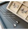 Shijiaao White Pearl Earrings & Snow Queen Crown High-End Clavicle Necklace for Women