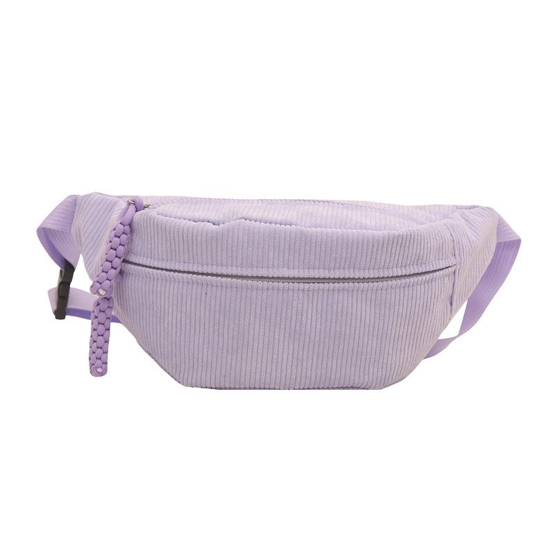 New velvet backpack shoulder bag personalized simple bag women's casual corduroy lazy wind messenger bag