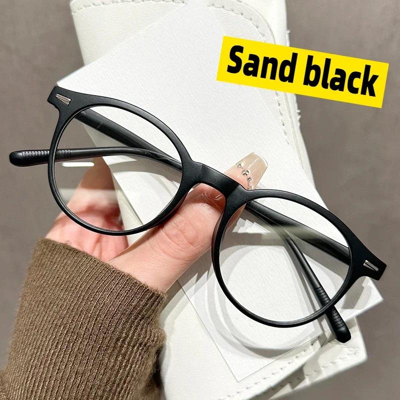 Herren Business Casual Ovaler Rahmen Einfache Brille Blaulichtfilter Ultraleicht Damen Normale Brille Für drinnen und draußen geeignet