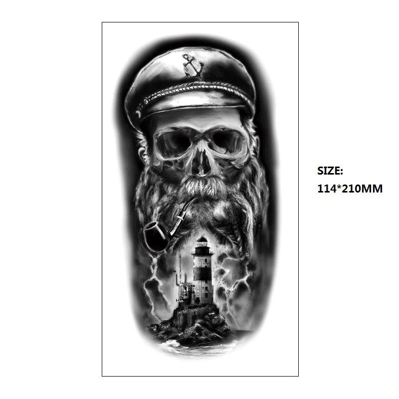 

Маленькая полная рука Xqb черный ретро лев красивая женщина животное половина руки переводная татуировка наклейка 114*210MM