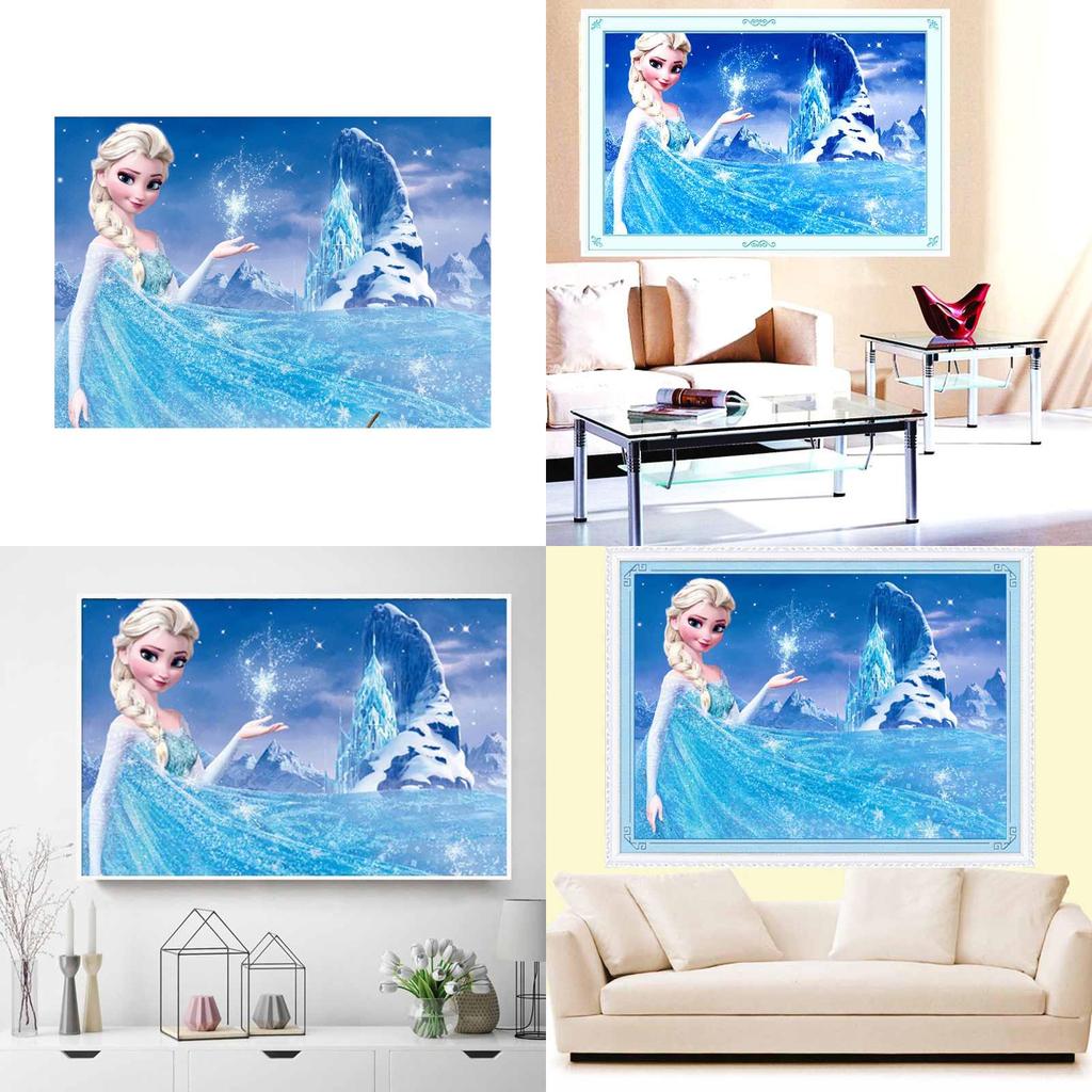 Obraz olejny z motywem Krainy Lodu do dekoracji ściany w salonie lub gabinecie