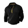 Men's Color Block Long Sleeve Casual Half-Zip Sweatshirt for Spring & Autumn