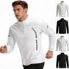 Men's Zipper Stand Collar Training Suit, Men's Spring- Running Long-sleeved Thin Sports T-shirt, Fitness Loose Top