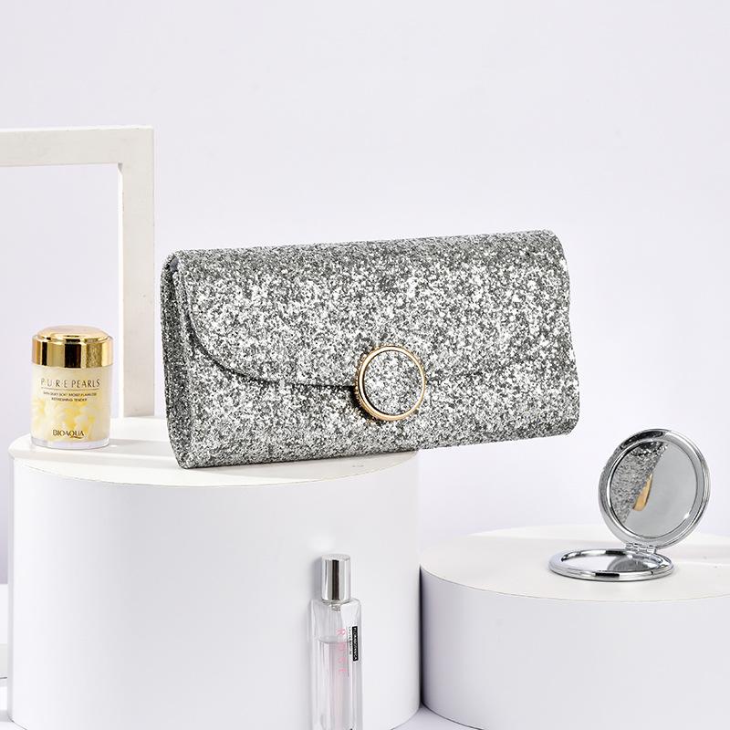 Korean version of simple dinner bag, fashionable light luxury diamond-encrusted shoulder bag, evening dress banquet bag
