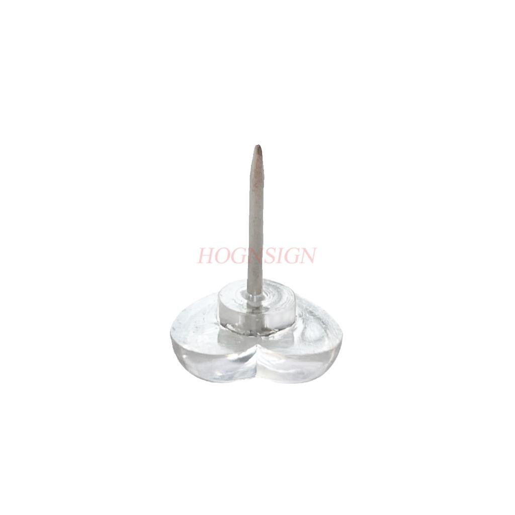 100pcs Love shaped push pin office stationery kindergarten photo wall message board decoration by nail silver needle