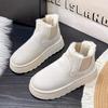 Bottes moelleuses de couleur unie pour femmes 36-44, bottes d'hiver à semelle épaisse et semelle souple avec doublure en peluche, bottes de neige chaudes antidérapantes